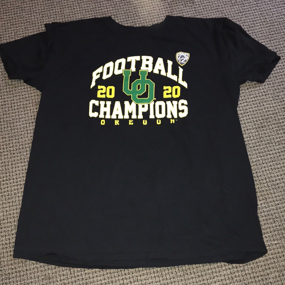 Fanatics Oregon Ducks 2020 Football Champions Tee Mens XL Black Gildan Softstyle